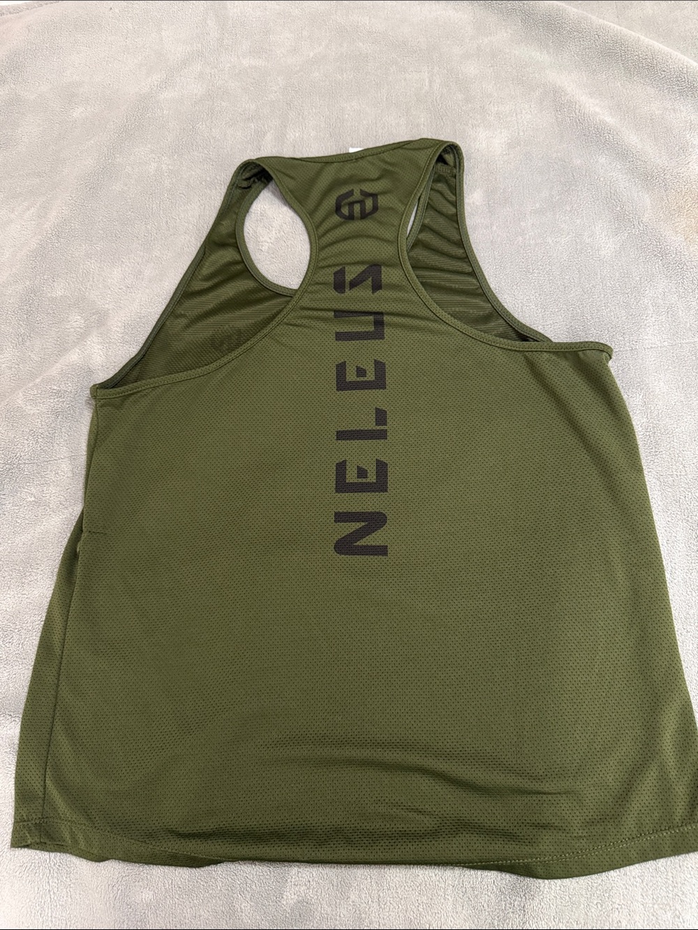 Neleus Men's Olive Green Racerback Tank Top
